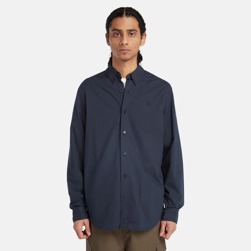 Regular Fit Stretch Poplin Shirt For Men