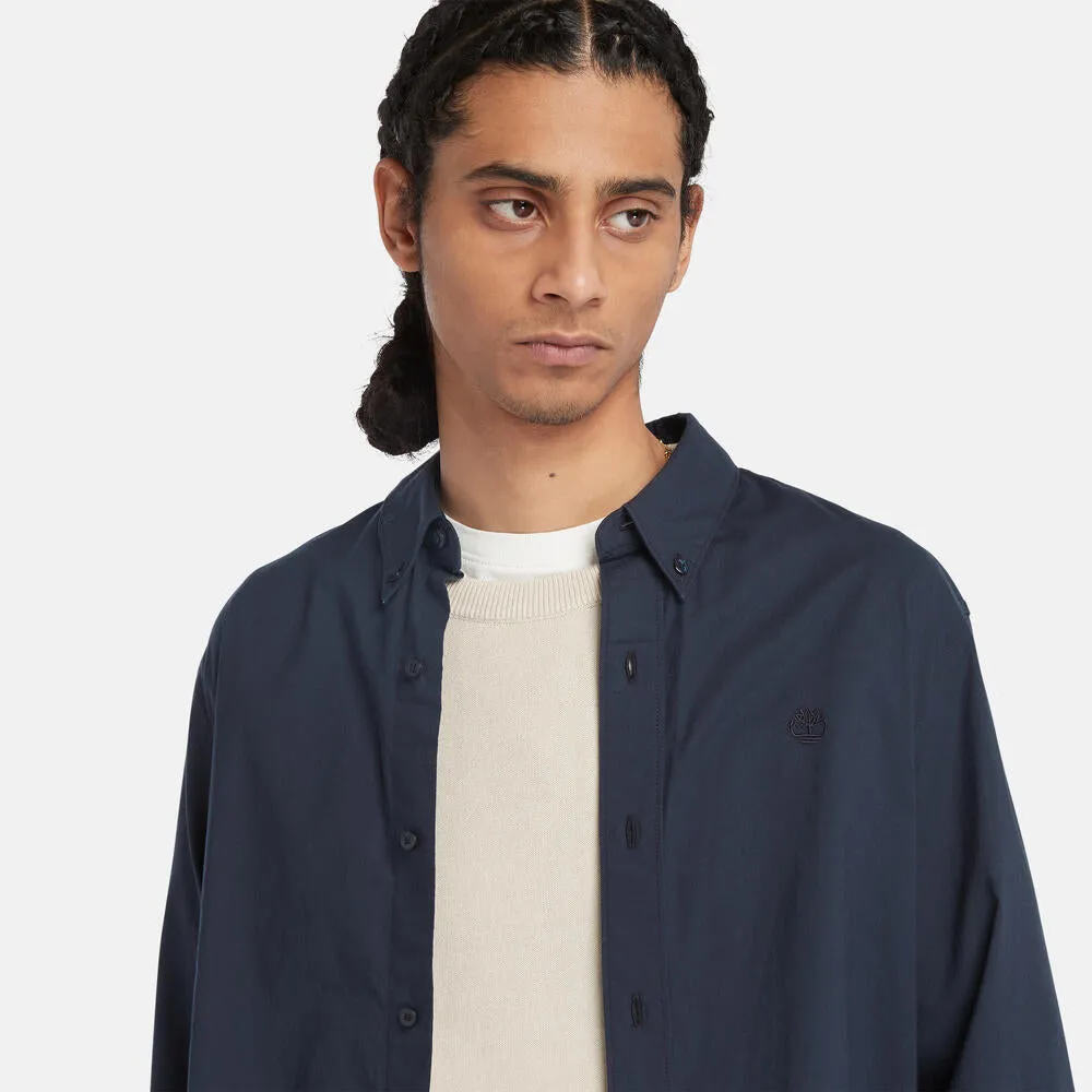 Regular Fit Stretch Poplin Shirt For Men