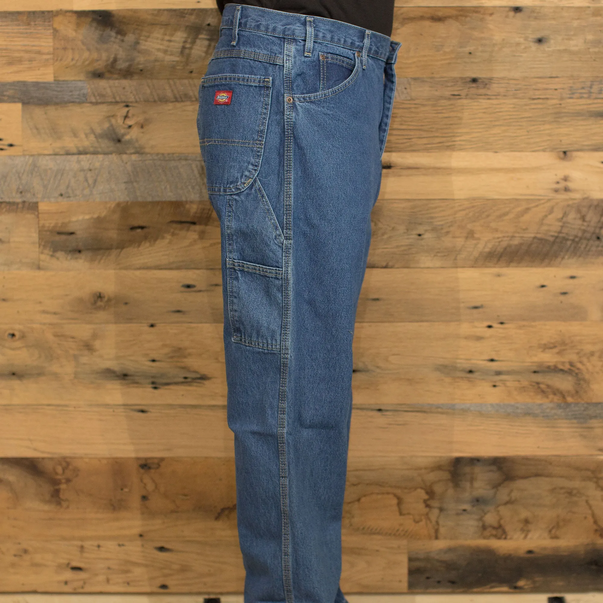 RELAXED FIT STONEWASHED CARPENTER DENIM JEANS