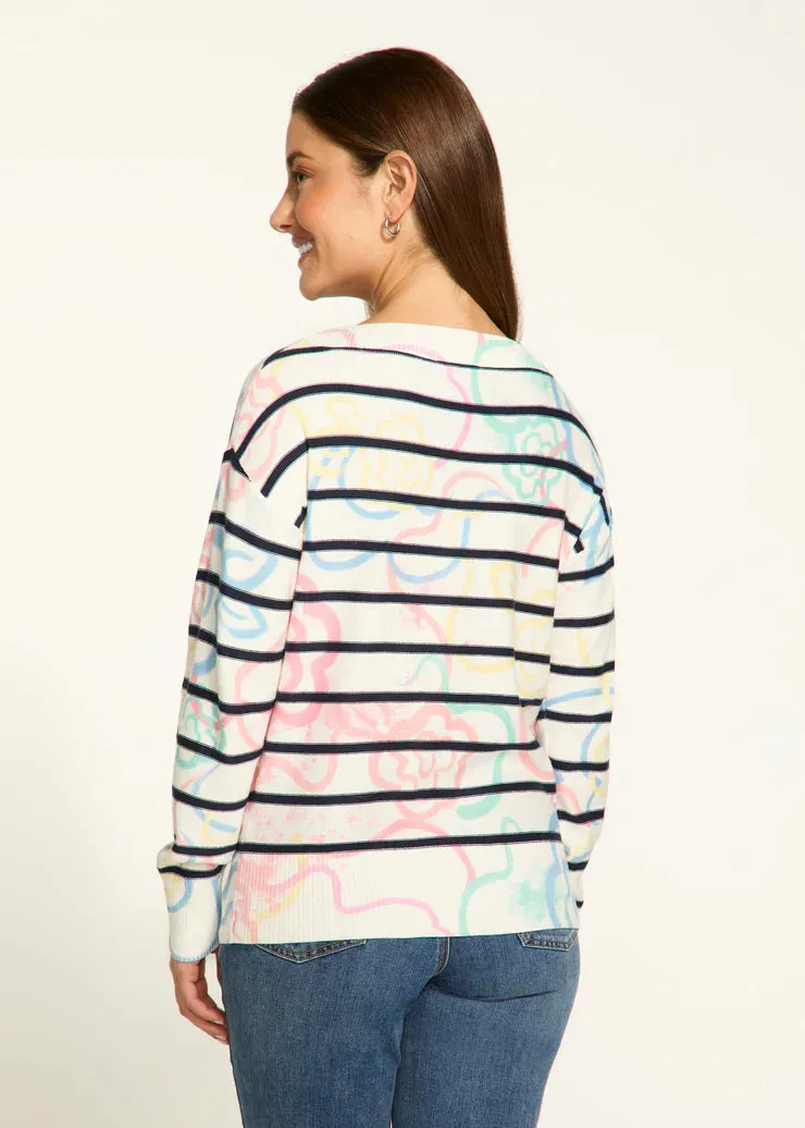 Rosetta Printa Boat-Neck Printed Sweater - FDJ French Dressing 1963624
