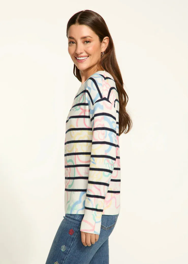 Rosetta Printa Boat-Neck Printed Sweater - FDJ French Dressing 1963624