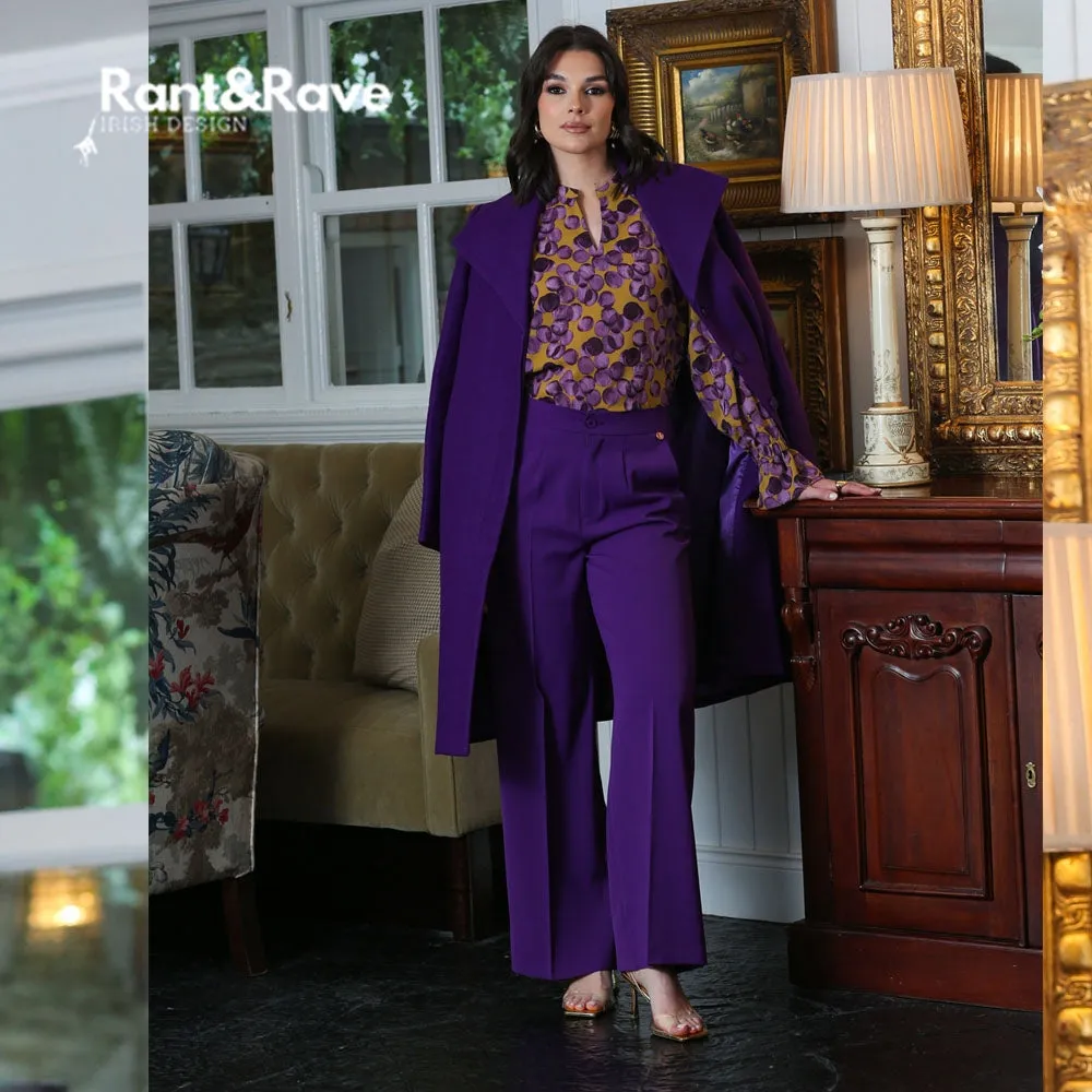 Sally Wide Leg Purple Trousers