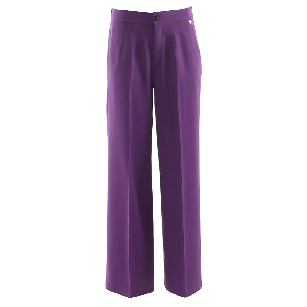 Sally Wide Leg Purple Trousers