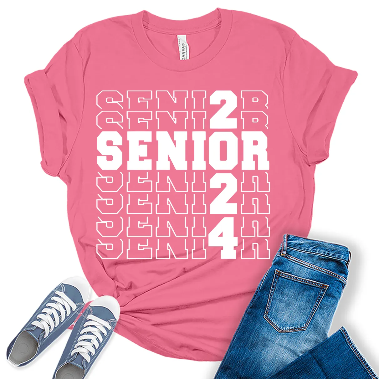 Senior 2024 Graduation Shirt Women Graphic Tees