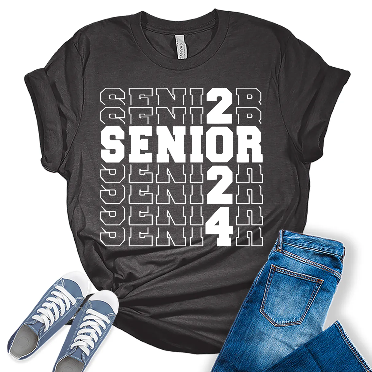 Senior 2024 Graduation Shirt Women Graphic Tees