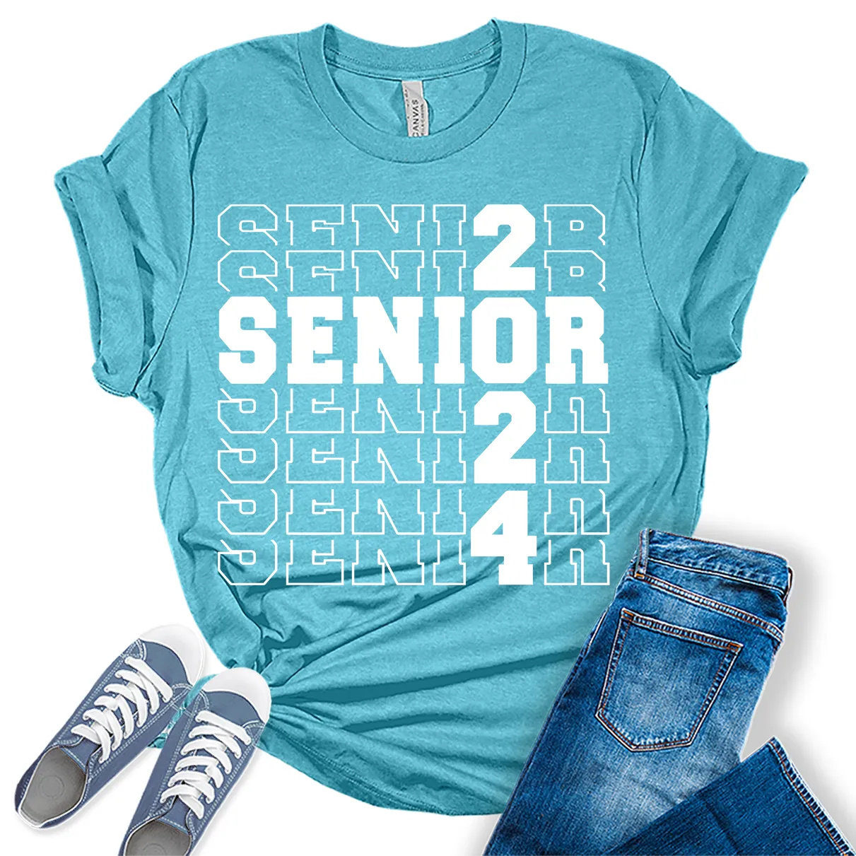 Senior 2024 Graduation Shirt Women Graphic Tees