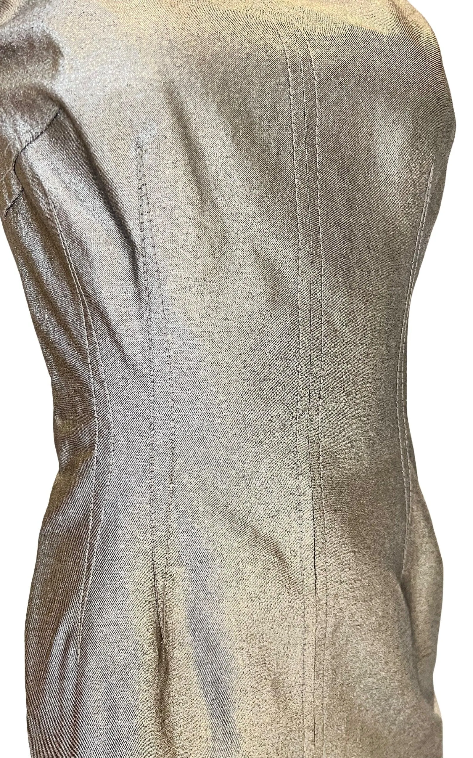 Silver Silk Midi Dress