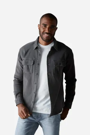 The Normal Brand Comfort Terry Shirt Jacket in Steel