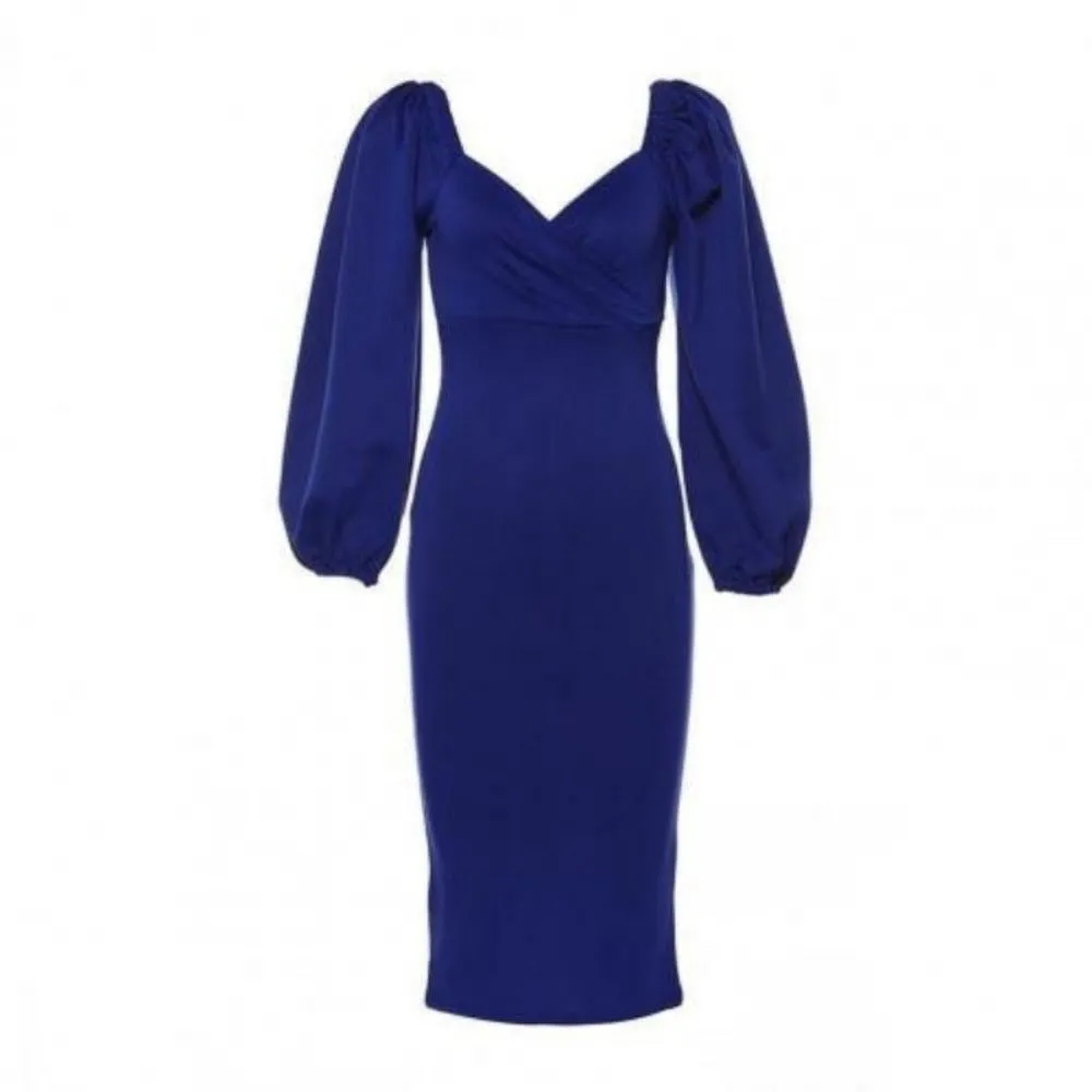 women dresses lantern sleeves mid-calf bodycon autumn clubwear ✈️ free.shipping