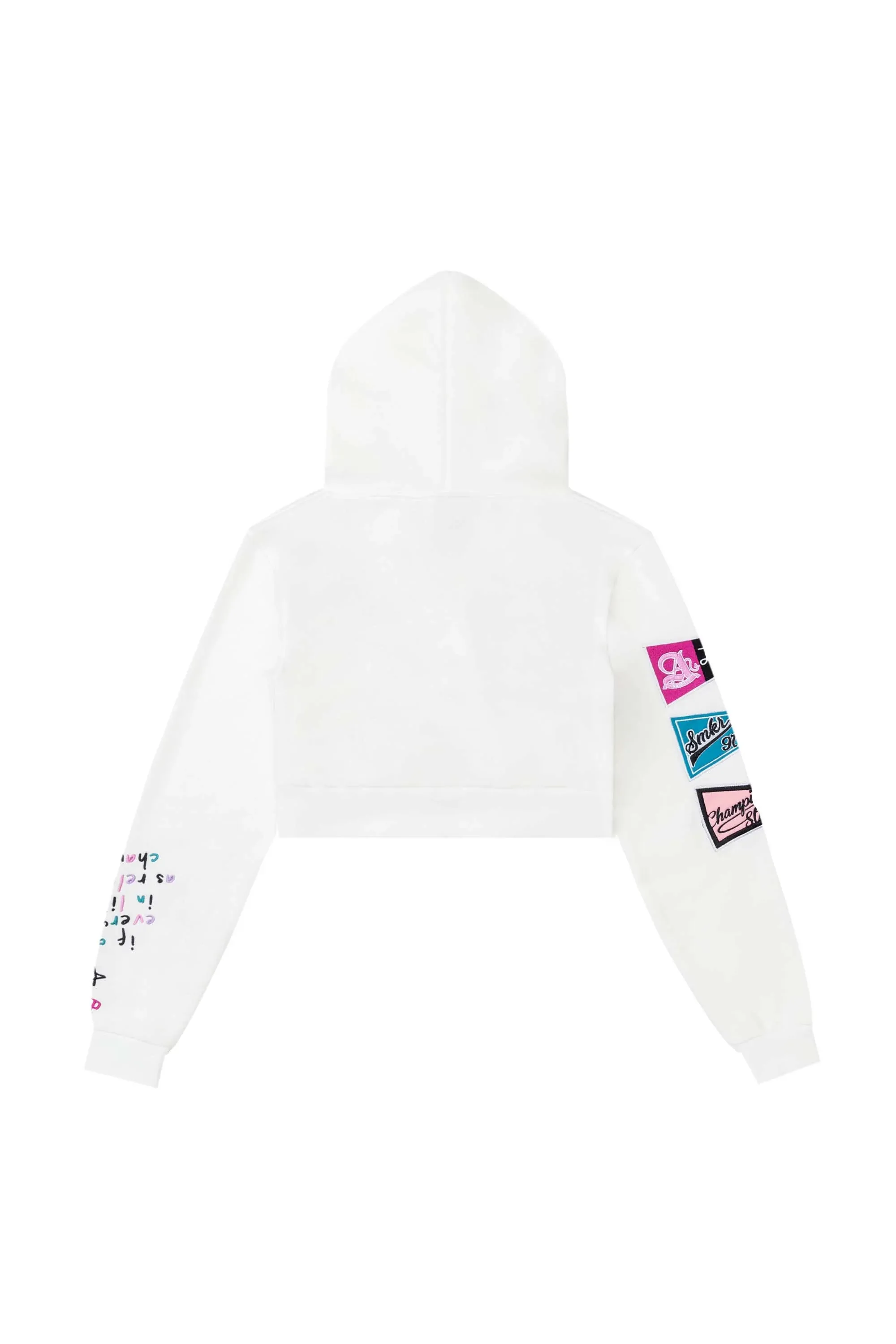 Women's Smoke Rise Red Relaxed Cropped Hoodie White