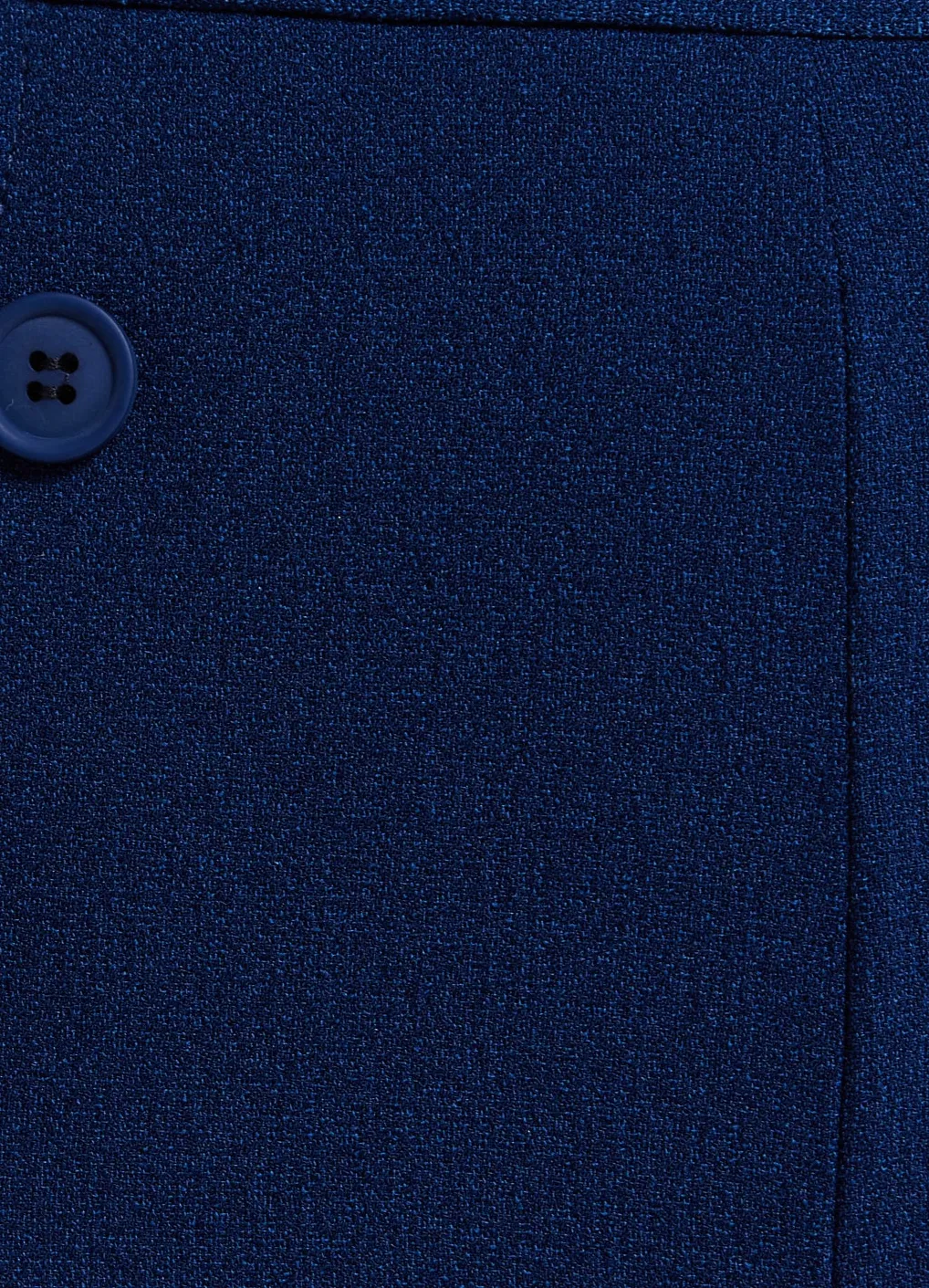 Women's Trousers - High Waist Navy Wide Leg with Front Buttons & Zip-Side Fastening, Liquorish